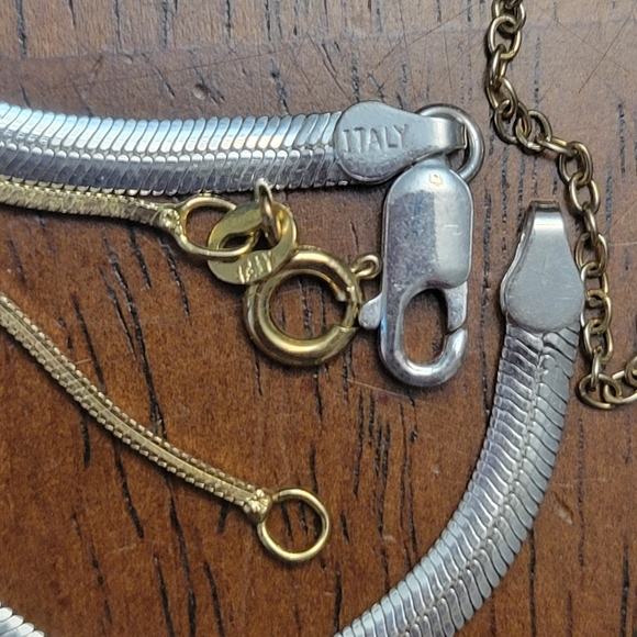 Lot 4 17 piece Silver 925 sterling necklace earring bracelet bundle lot - Picture 9 of 11